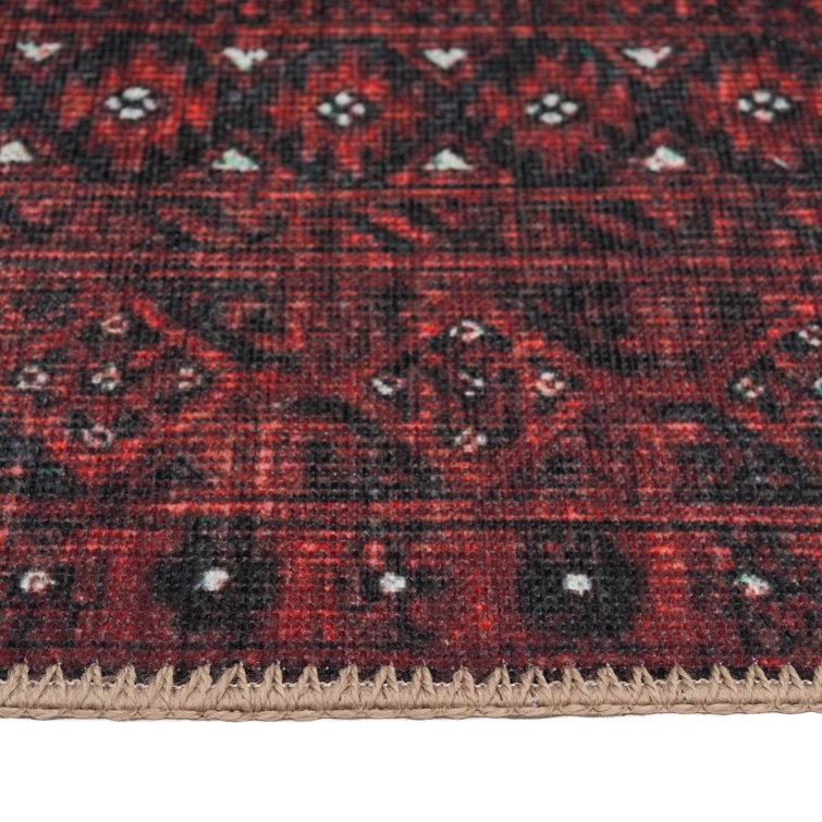 Kukoon Red Distressed Persian Style Oriental Rug Wayfair.co.uk